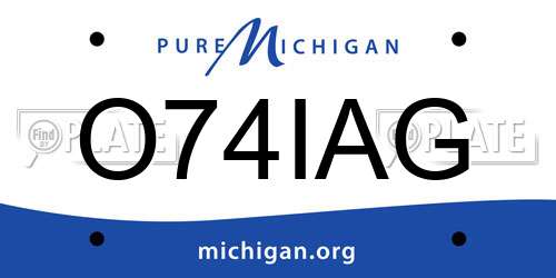O74IAG Michigan License Plate