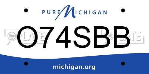 O74SBB Michigan License Plate