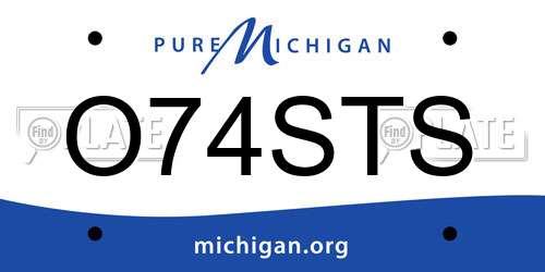 O74STS Michigan License Plate