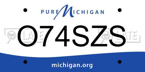 O74SZS Michigan License Plate