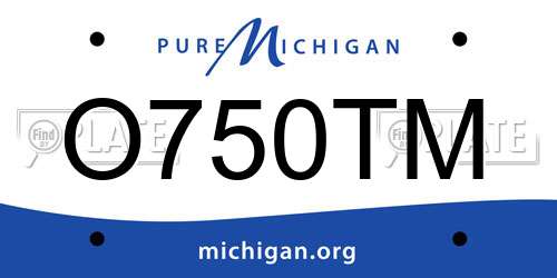 O750TM Michigan License Plate