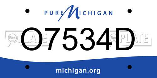 O7534D Michigan License Plate