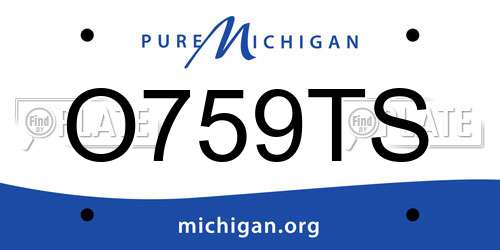 O759TS Michigan License Plate