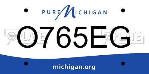 O765EG Michigan License Plate
