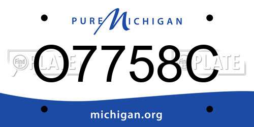 O7758C Michigan License Plate