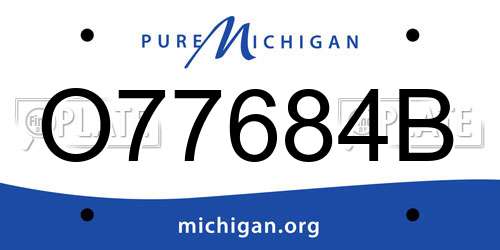 O77684B Michigan License Plate