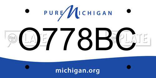 O778BC Michigan License Plate