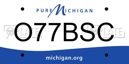 O77BSC Michigan License Plate