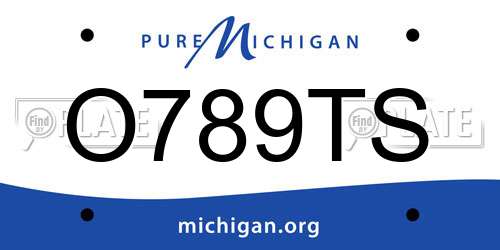 O789TS Michigan License Plate