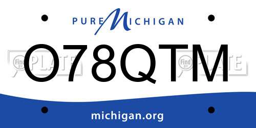 O78QTM Michigan License Plate