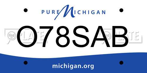 O78SAB Michigan License Plate