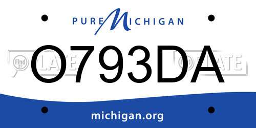 O793DA Michigan License Plate