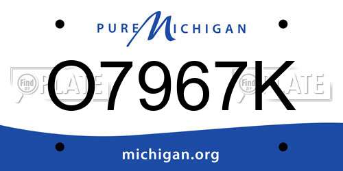 O7967K Michigan License Plate