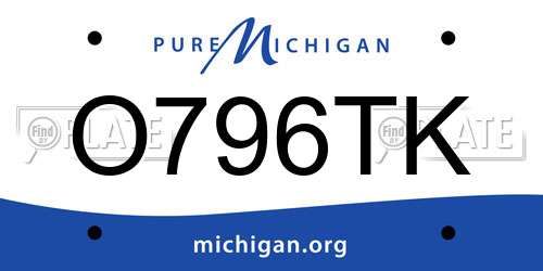 O796TK Michigan License Plate