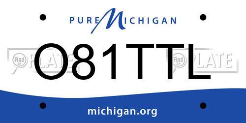 O81TTL Michigan License Plate