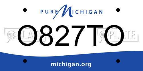 O827TO Michigan License Plate