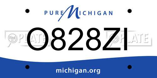 O828ZI Michigan License Plate