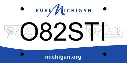 O82STI Michigan License Plate