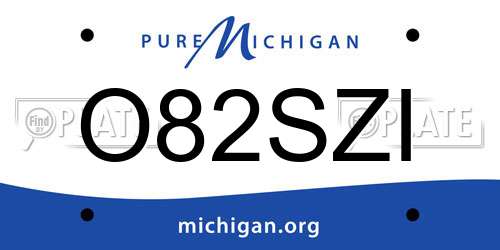O82SZI Michigan License Plate
