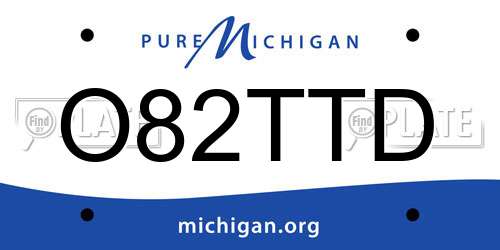 O82TTD Michigan License Plate