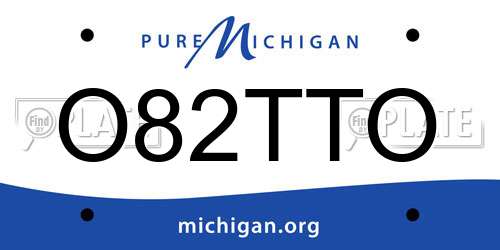 O82TTO Michigan License Plate
