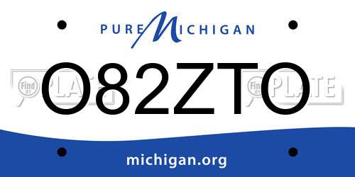 O82ZTO Michigan License Plate