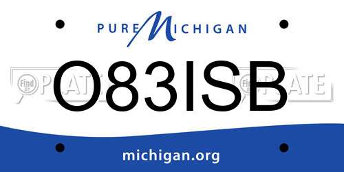 O83ISB Michigan License Plate