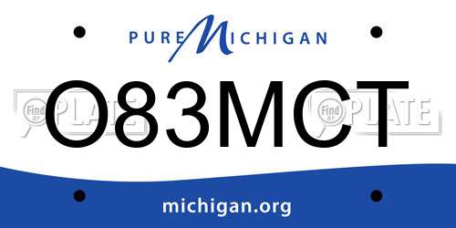 O83MCT Michigan License Plate