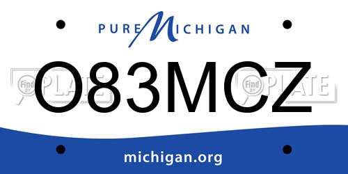 O83MCZ Michigan License Plate
