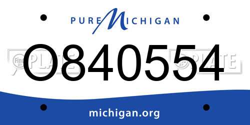 O840554 Michigan License Plate
