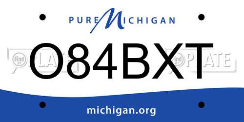 O84BXT Michigan License Plate