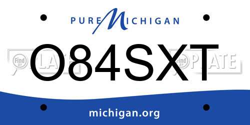 O84SXT Michigan License Plate