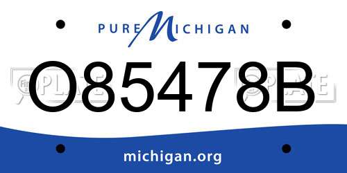 O85478B Michigan License Plate