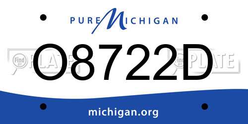 O8722D Michigan License Plate