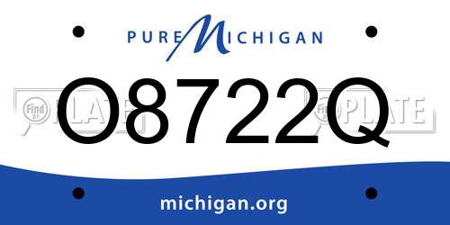 O8722Q Michigan License Plate