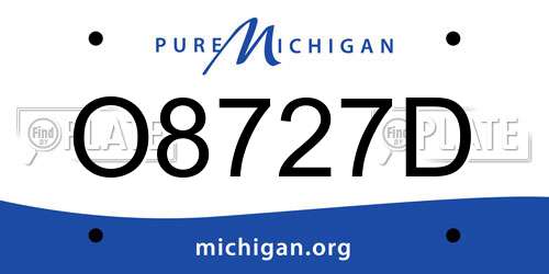 O8727D Michigan License Plate