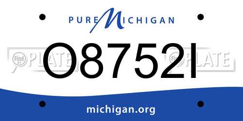 O8752I Michigan License Plate