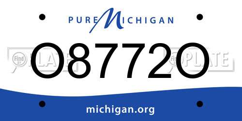 O8772O Michigan License Plate