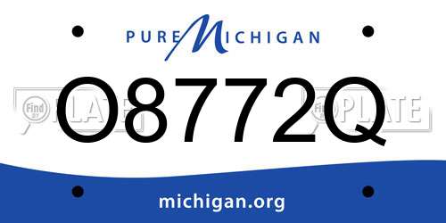 O8772Q Michigan License Plate