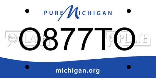 O877TO Michigan License Plate
