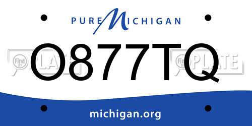 O877TQ Michigan License Plate