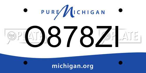 O878ZI Michigan License Plate