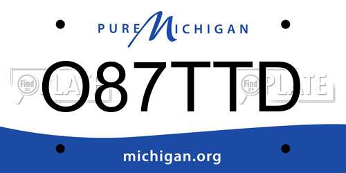 O87TTD Michigan License Plate