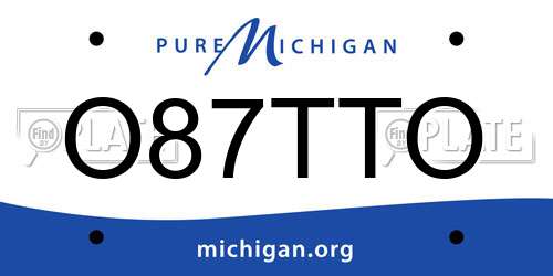 O87TTO Michigan License Plate