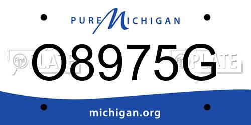 O8975G Michigan License Plate