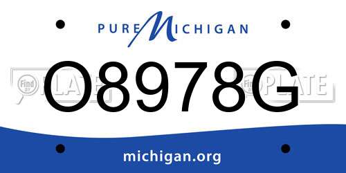 O8978G Michigan License Plate