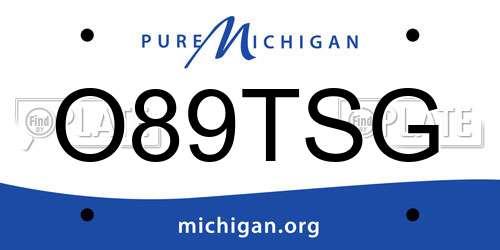 O89TSG Michigan License Plate