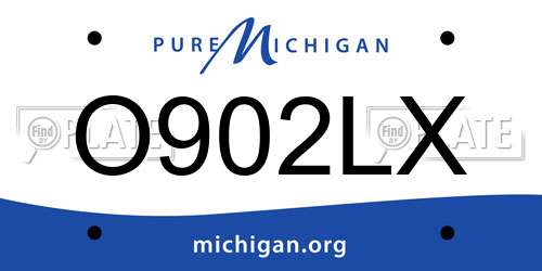 O902LX Michigan License Plate
