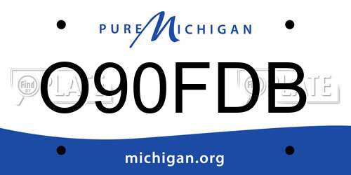 O90FDB Michigan License Plate