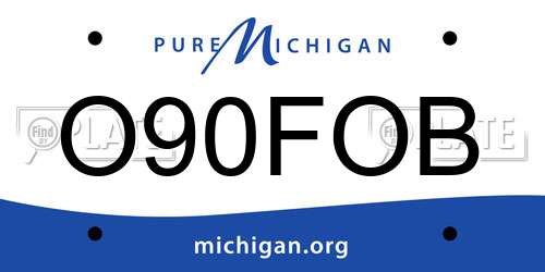 O90FOB Michigan License Plate